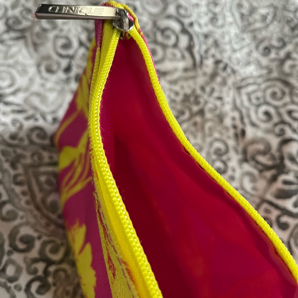CLINIQUE Floral Cosmetic Bag Zipper Pouch - Picture 7 of 7
